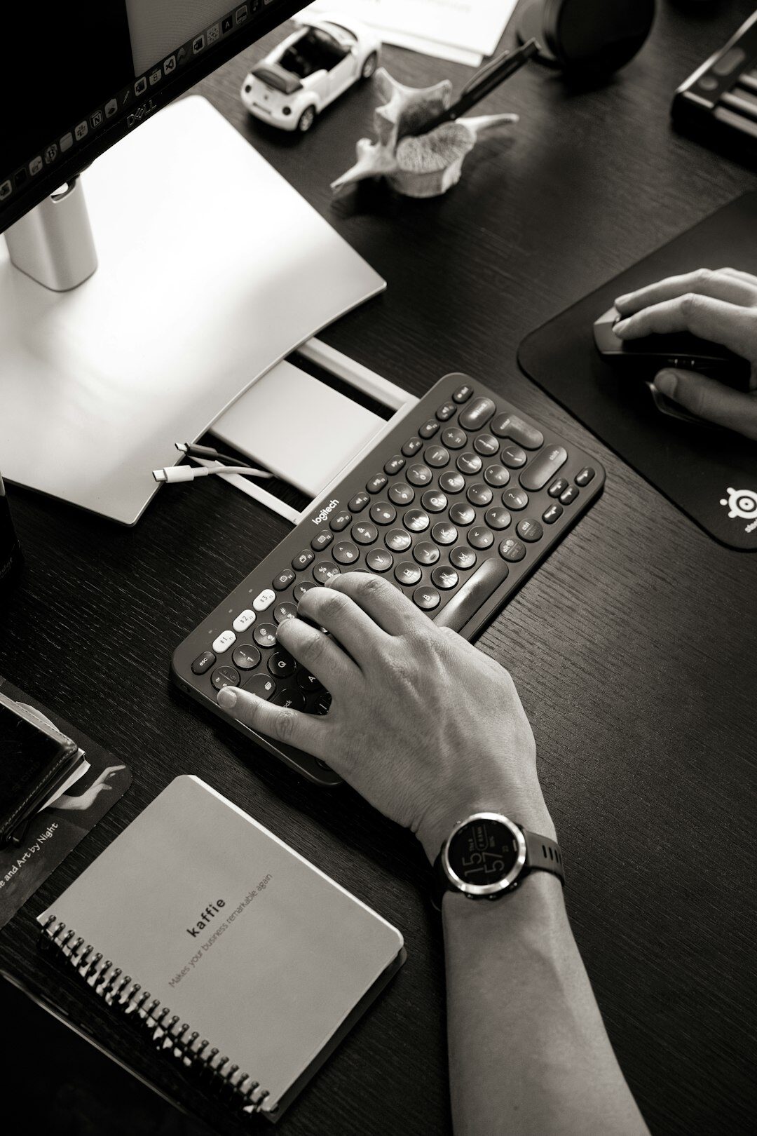 mystery writer at desk